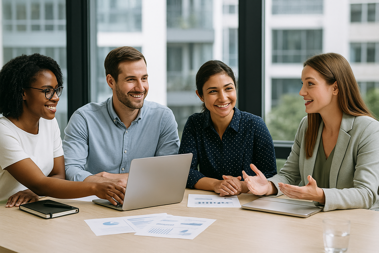 Equipe de trabalho em reunião